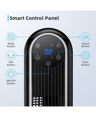 42'' Smart Display Panel 12H Timer Tower Fan with Remote