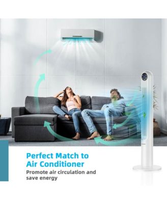 42'' Smart Display Panel 12H Timer Tower Fan with Remote