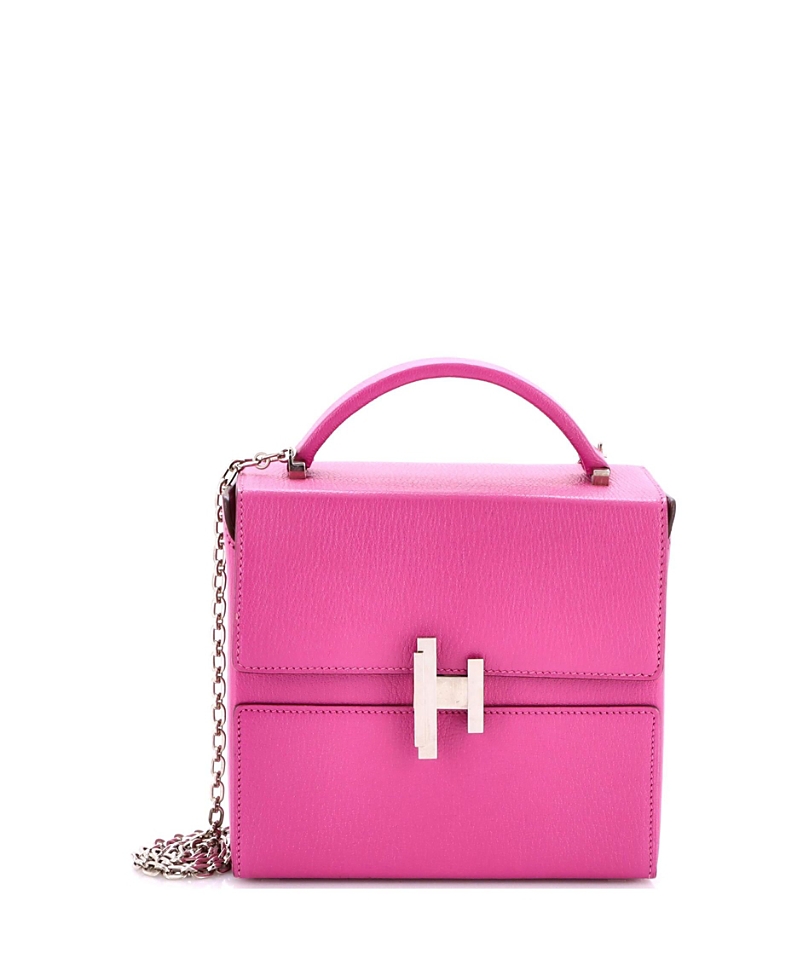 Pre-owned Pre-owned Hermes Hermes Cinhetic Top Handle Bag Chevre Chamkila In Pink