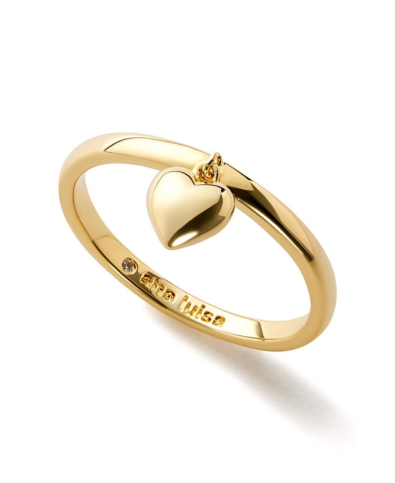 Ana Luisa Leia Heart Charm Stackable Ring In Gold