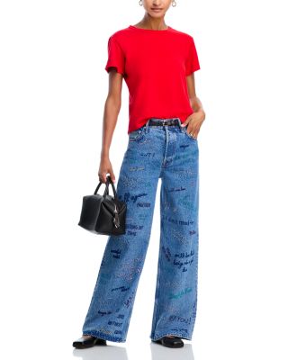 The Mid Rise Double Dip Nerdy Jeans in Alphabet Soup
