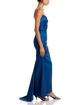 Long Ruched Taffeta Gown - Exclusive