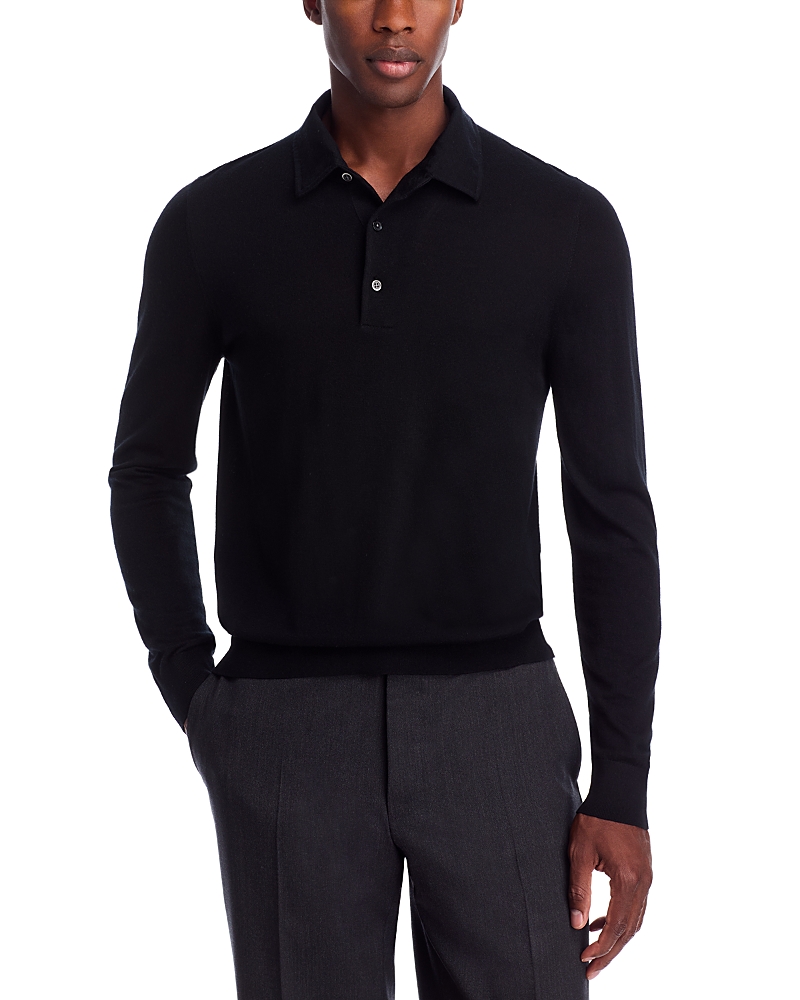 The Men's Store At Bloomingdale's Merino Wool Sweater Polo Shirt - Exclusive In Black