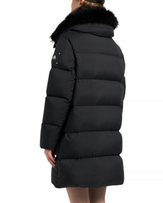 Belle Dune Shearling Trim Down Coat