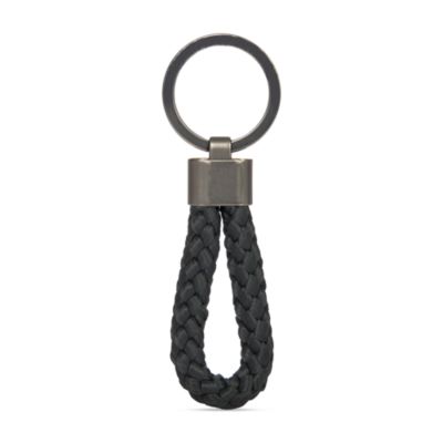 Braided Leather Rope Key Ring