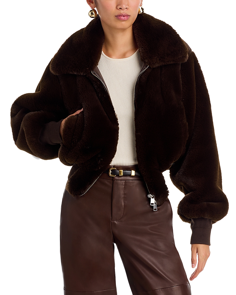 Ronny Kobo Clemence Faux Fur Jacket In Black