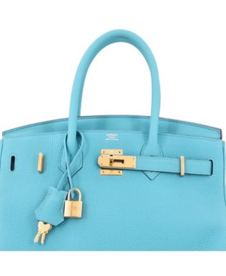 Birkin 30 Handbag Blue Togo with Gold Hardware