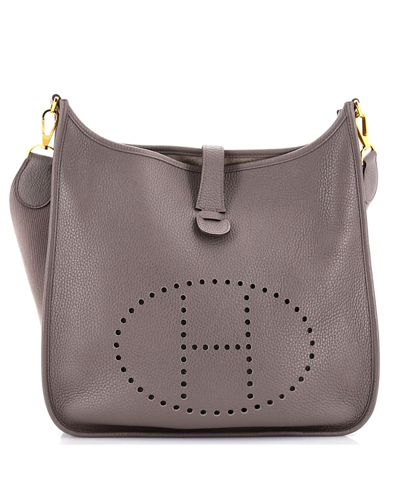 Pre-owned Pre-owned Hermes Hermes Gm Evelyne Bag Gen Iii Clemence In Gray