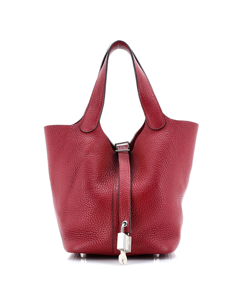Pre-owned Pre-owned Hermes Hermes Pm Picotin Lock Bag Clemence In Red