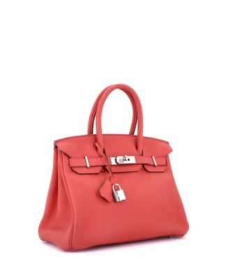 Birkin 30 Handbag Pink Clemence with Palladium Hardware