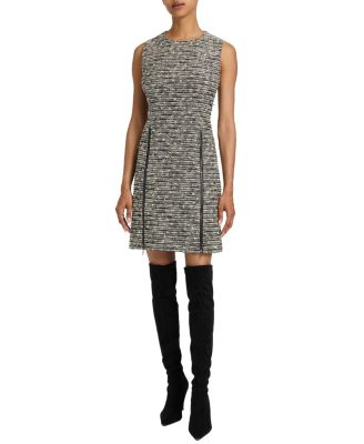 Ida Modern Tweed Shift Dress with Skirt Zipper Detail
