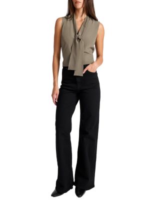 Teca Silk Sleeveless Tie Neck Blouse