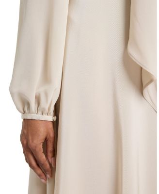 Jenn Silk Midi Dress with Drop Neck Tie