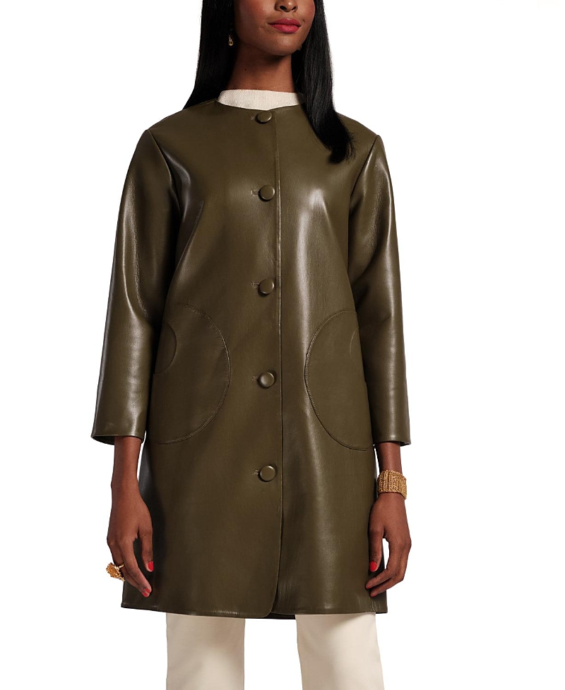 Frances Valentine Mod Jacket Faux Leather In Green