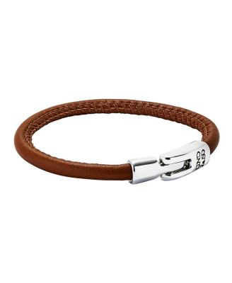  Leather Sterling Plated Bracelet