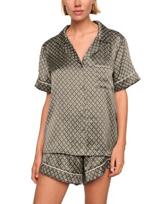 Inez Printed Washable Silk Short Pajama Set