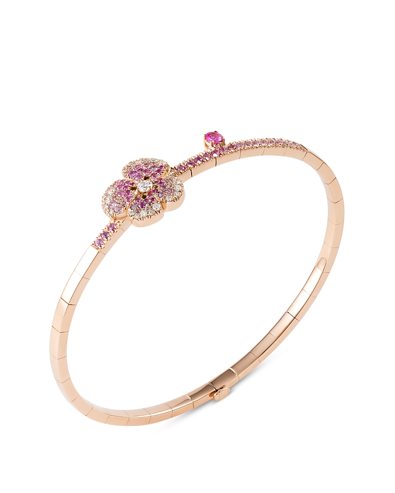 Miseno Jewelry 18k Rose Gold Ischia Bracelet With Diamonds & Pink Sapphires In Gold
