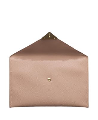 Saffiano Leather Envelope Clutch