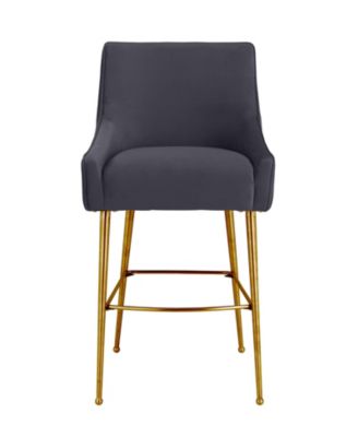 Beatrix Pleated Velvet Counter Stool