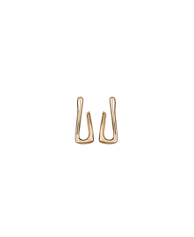 Unode50 18k Gold-plated Link Shaped Earrings In Gold