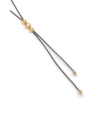  Triple-Bead Leather Necklace