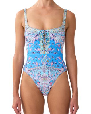 Underwire Square Neck One Piece Swimsuit