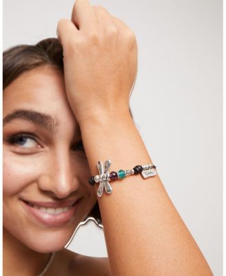 Dragonfly Charm Leather Bracelet