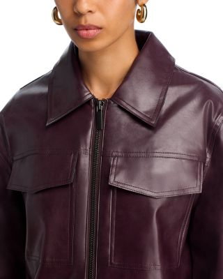 Kayleigh Faux Leather Bomber Jacket 