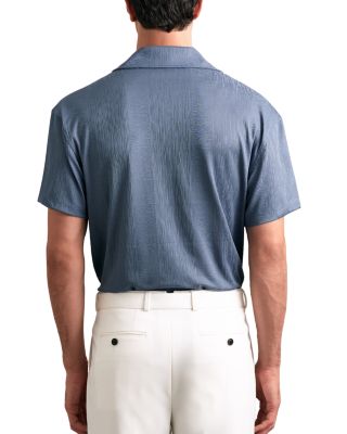 Stripe Jacquard Regular Fit Button Down Short Sleeve Cuba Shirt