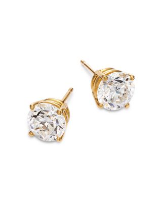 Certified Diamond Colorless Stud Earrings in 18K Yellow Gold, 2.0 tcw