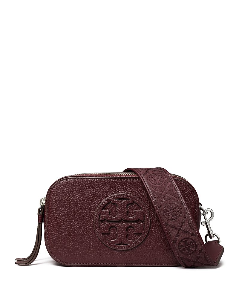 Tory Burch Miller Mini Zip Leather Crossbody Bag In Red