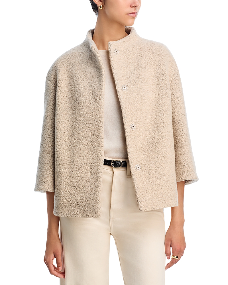 Cinzia Rocca Short Boucle Jacket In White