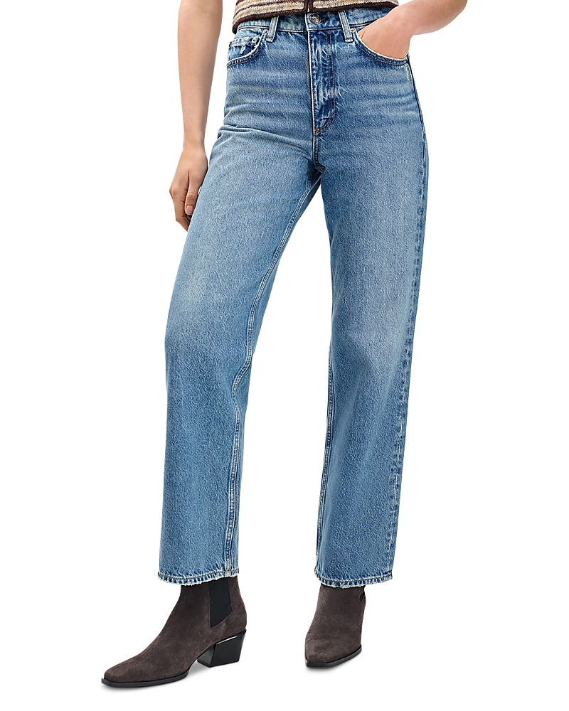 Rag & Bone Shea High Rise Straight Ankle Jeans In Ithaca In Blue