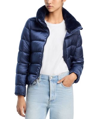 Mei Faux Fur Trim Quilted Jacket
