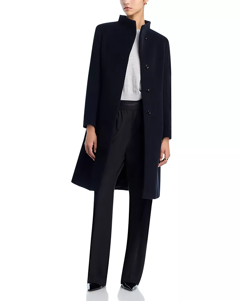 Cinzia Rocca Notch Stand Collar Long Coat