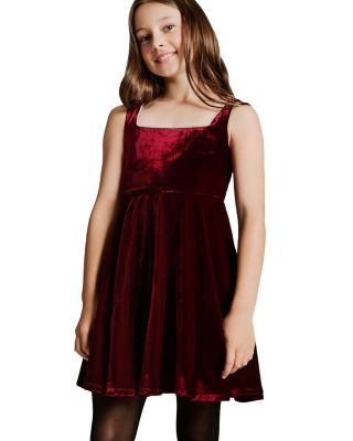 Girls' Gracie Velour Mini Dress - Little Kid, Big Kid