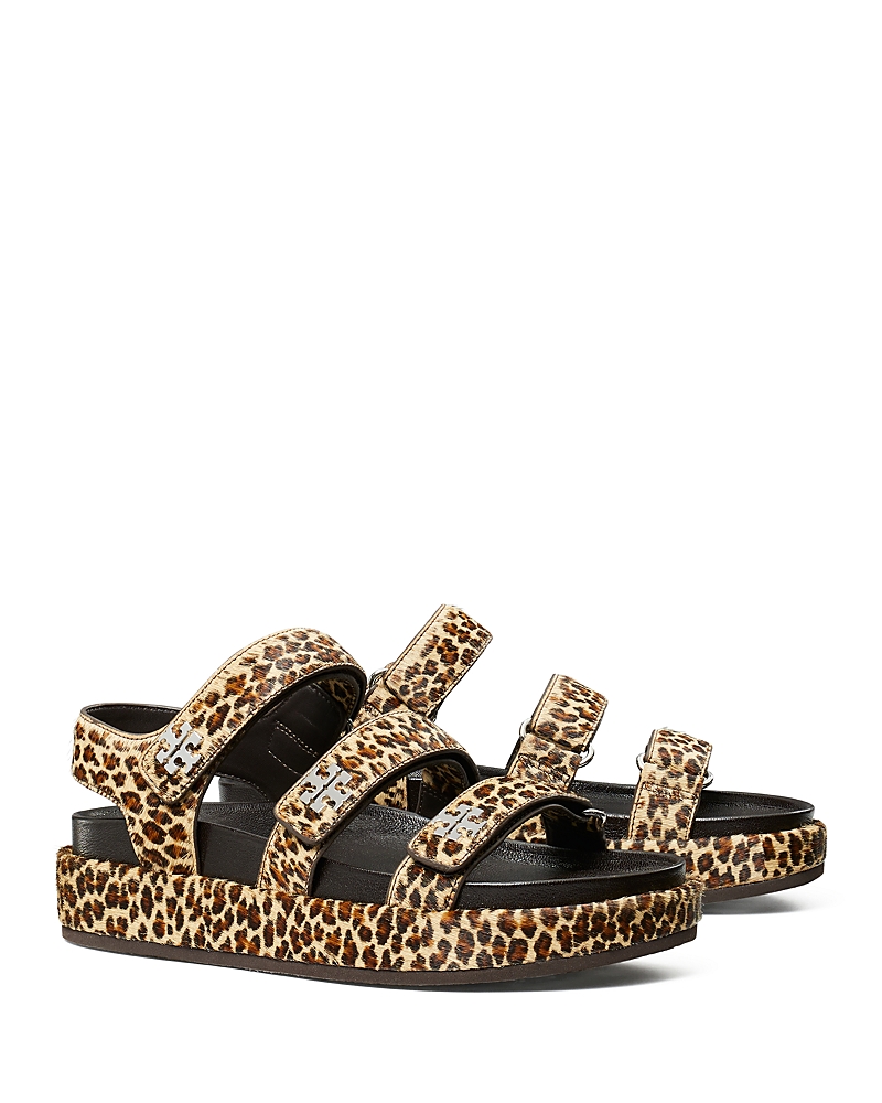 Tory Burch Leopard-print Triple-strap Sandals In Animal Print