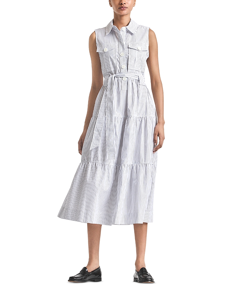 Derek Lam 10 Crosby Florence Sleeveless Shirtdress In Blue