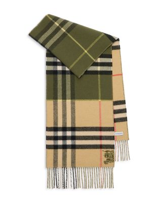Contrast Check Cashmere Scarf