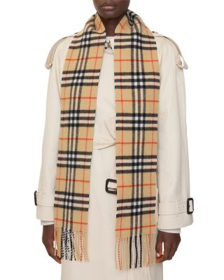 Narrow Check Cashmere Scarf
