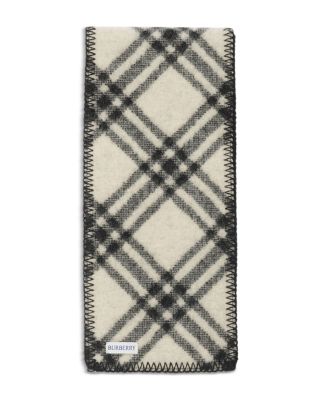 Narrow Check Wool Scarf