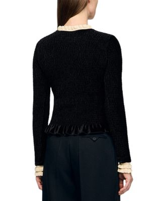 Eugenie Smocked Velvet Top