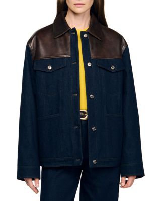 Raphael Denim Leather Trim Jacket