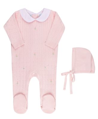 Girls' Peter Pan Cable Knit Romper with Hat - Baby