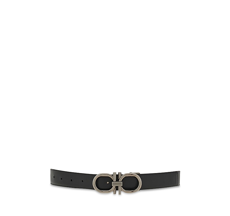 Ferragamo Men's Reversible Leather Belt In Black