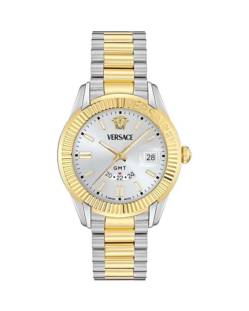 Versace Apodis Gmt Watch, 41mm In Gold