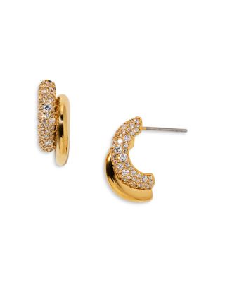 Pav&eacute; Double Row Drop Earrings