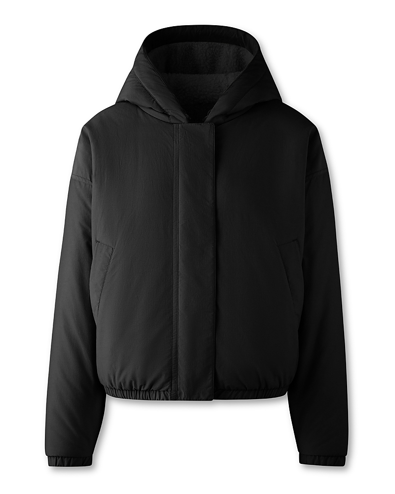 Canada Goose Alberini Reversible High Pile Fleece Bomber Jacket In Black