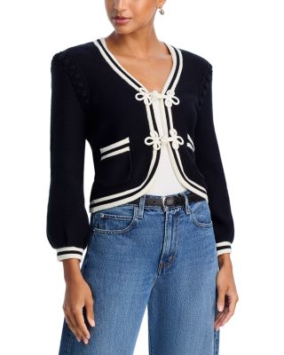 Kaito Contrast Trim Crop Cardigan