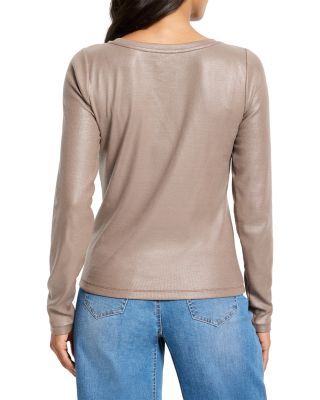 Glazed Rib Boatneck Tee